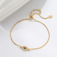 Copper K Gold Plated Casual Classic Style Hollow Out Inlay Eye Zircon Bracelets main image 3