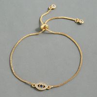 Cobre Chapado En Oro K. Casual Estilo Clásico Ahuecar Embutido Ojo Circón Pulsera main image 4