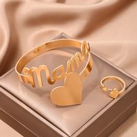 Basic Modern Style Classic Style Letter Alloy Hollow Out Mother'S Day Women's Rings Bracelets main image 3