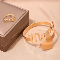 Basic Modern Style Classic Style Letter Alloy Hollow Out Mother'S Day Women's Rings Bracelets main image 4