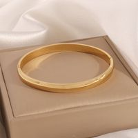 304 Stainless Steel Gold Plated Casual Luxurious Simple Style Plating Solid Color Bangle sku image 2