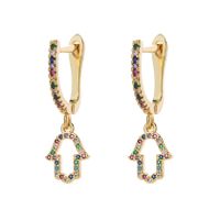 2019 Creative Style De Mode Fashionmonger Boucles D'oreilles Personnalité Couleur Zircon Boucles D'oreilles De Femmes Simple Alliage Diamant Boucles D'oreilles sku image 5