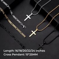 Wholesale Vintage Style Classic Style Cross 304 Stainless Steel Copper Plating 18K Gold Plated Layered Necklaces main image 2
