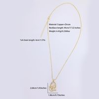 Cobre Chapados en oro de 18k Elegante Dulce Brillante Ahuecar Embutido Forma De Corazón Mariposa Circón Collar Colgante main image 2