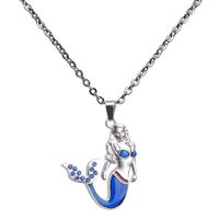 Lady Printing Stainless Steel Alloy Plating Rhinestones Women'S Necklace sku image 1