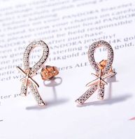 1 Pair Simple Style Classic Style Bow Knot Inlay Copper Rhinestones Ear Studs main image 3