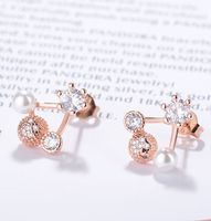 1 Pair Simple Style Classic Style Flower Inlay Copper Rhinestones Ear Studs main image 2