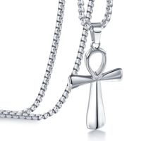 304 Stainless Steel 14K Gold Plated Casual Vintage Style Cross Pendant Necklace sku image 7