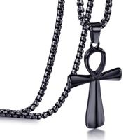 304 Stainless Steel 14K Gold Plated Casual Vintage Style Cross Pendant Necklace sku image 1