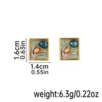 1 Pair IG Style Fairy Style Modern Style Flower Enamel Inlay Copper Rhinestones Pearl Ceramics 18K Gold Plated Ear Studs sku image 5