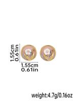 1 Pair IG Style Fairy Style Modern Style Flower Enamel Inlay Copper Rhinestones Pearl Ceramics 18K Gold Plated Ear Studs sku image 2