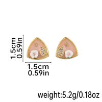 1 Pair IG Style Fairy Style Modern Style Flower Enamel Inlay Copper Rhinestones Pearl Ceramics 18K Gold Plated Ear Studs sku image 4