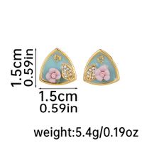 1 Pair IG Style Fairy Style Modern Style Flower Enamel Inlay Copper Rhinestones Pearl Ceramics 18K Gold Plated Ear Studs sku image 3