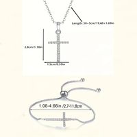 Basic Modern Style Classic Style Geometric Cross Alloy Inlay Zircon Silver Plated Unisex Bracelets Necklace main image 2