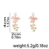 1 Par Elegante Vacaciones Flor Enchapado Embutido Cobre Perla Chapados en oro de 18k Pendientes De Gota sku image 1