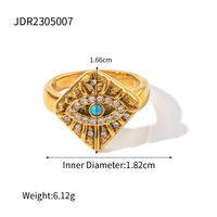 IG Style Classic Style Cool Style Devil's Eye 316 Stainless Steel  18K Gold Plated Rings In Bulk sku image 1