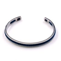 IG Style Simple Style Solid Color 316 Stainless Steel  Nylon Rope Bangle In Bulk main image 8