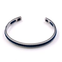 IG Style Simple Style Solid Color 316 Stainless Steel  Nylon Rope Bangle In Bulk sku image 5