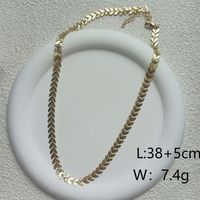 Copper 18K Gold Plated IG Style Hawaiian Modern Style Leaves Grain Bracelets Necklace sku image 2