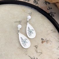 1 Pair Chinoiserie Simple Style Color Block Arylic Drop Earrings main image 4