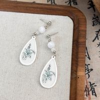 1 Pair Chinoiserie Simple Style Color Block Arylic Drop Earrings main image 8