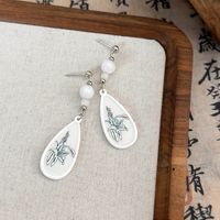 1 Pair Chinoiserie Simple Style Color Block Arylic Drop Earrings main image 9