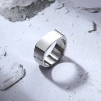 Simple Style Solid Color 304 Stainless Steel Unisex Rings sku image 1