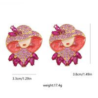 1 Pair Lady Cartoon Character Zinc Alloy Artificial Gemstones Earrings main image 2