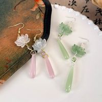 1 Pair Simple Style Classic Style Color Block Inlay Resin Opal Drop Earrings main image 1