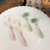 1 Pair Simple Style Classic Style Color Block Inlay Resin Opal Drop Earrings main image 4