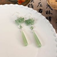 1 Pair Simple Style Classic Style Color Block Inlay Resin Opal Drop Earrings main image 6