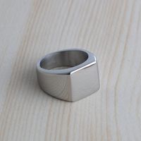 Simple Style Solid Color 304 Stainless Steel Unisex Rings sku image 1