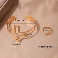 Basic Modern Style Classic Style Geometric Cross Solid Color Alloy Hollow Out Women's Rings Bracelets main image 2