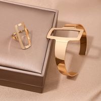 Basic Modern Style Classic Style Geometric Cross Solid Color Alloy Hollow Out Women's Rings Bracelets main image 7