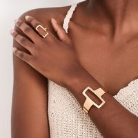 Basic Modern Style Classic Style Geometric Cross Solid Color Alloy Hollow Out Women's Rings Bracelets main image 9