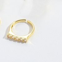 Copper 14K Gold Plated Vintage Style Simple Style Commute Inlay Geometric Zircon Open Rings sku image 2