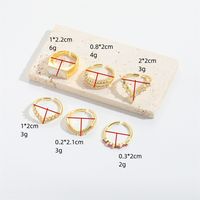 Copper Gold Plated Vintage Style Simple Style Plating Inlay Solid Color Zircon Open Rings main image 4