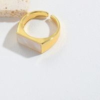 Copper Gold Plated Vintage Style Simple Style Plating Inlay Solid Color Zircon Open Rings sku image 2