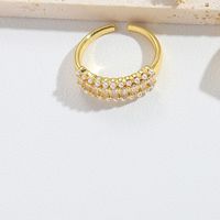 Copper Gold Plated Vintage Style Simple Style Plating Inlay Solid Color Zircon Open Rings sku image 6