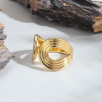 Copper 18K Gold Plated Basic Modern Style Classic Style Inlay Irregular Geometric Zircon Open Rings main image 3