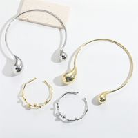 Copper Gold Plated Simple Style Classic Style Plating Inlay Water Droplets Rhinestones Bracelets Necklace main image 6