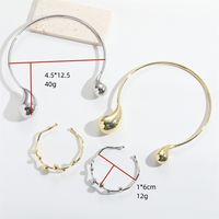 Copper Gold Plated Simple Style Classic Style Plating Inlay Water Droplets Rhinestones Bracelets Necklace main image 5