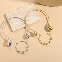 Copper Gold Plated Simple Style Classic Style Plating Inlay Water Droplets Rhinestones Bracelets Necklace main image 3