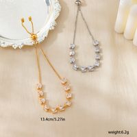 Wholesale Elegant Lady Modern Style Water Droplets Flower Copper Inlay 18K Gold Plated Zircon Bracelets main image 4