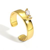 Copper 18K Gold Plated Basic Modern Style Classic Style Inlay Irregular Geometric Zircon Open Rings main image 8