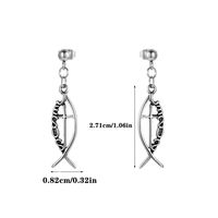 1 Piece Punk Cool Style Solid Color 304 Stainless Steel Drop Earrings main image 3