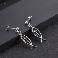 1 Piece Punk Cool Style Solid Color 304 Stainless Steel Drop Earrings main image 2