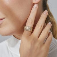 Copper 18K Gold Plated Basic Modern Style Classic Style Inlay Irregular Geometric Zircon Open Rings main image 9