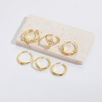 Copper Gold Plated Vintage Style Simple Style Plating Inlay Cross Zircon Open Rings main image 5