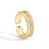 Copper 18K Gold Plated Basic Modern Style Classic Style Inlay Geometric Zircon Open Rings main image 10